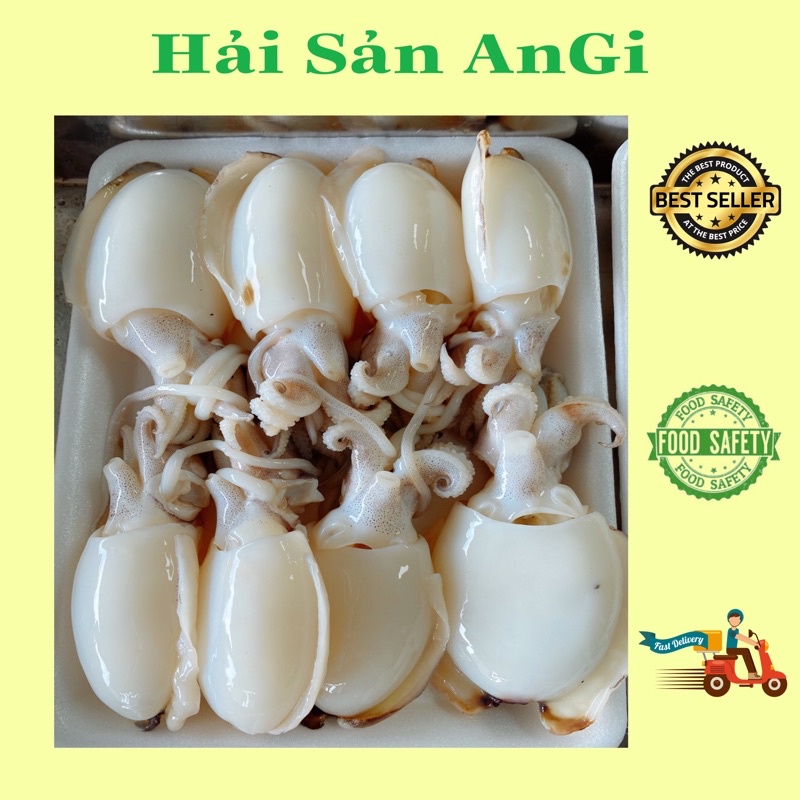 Mực bầu làm sạch size lớn chiên xào thả lẩu 500gr