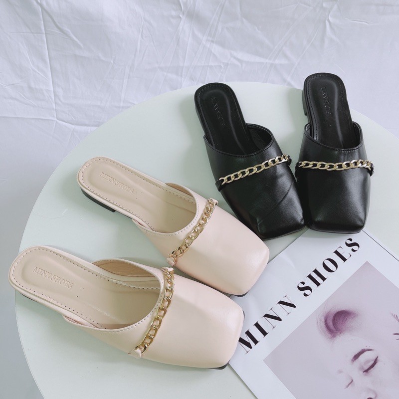 Giày nữ sục xích mũi vuông da mềm MINN SHOES ( D48)