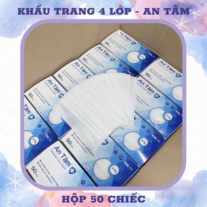 HỘP 50 CÁI - KHẨU TRANG AN TÂM CAO CẤP VẢI KHÔNG DỆT