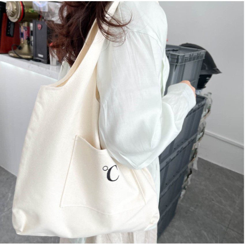 Túi tote vải canvas đeo vai thời trang giá rẻ họa tiết dễ thương