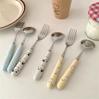 Set thìa dĩa họa tiết hoạt hình