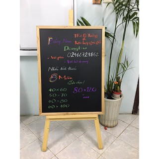 Bảng Menu Đen Kết Hợp Giá Gỗ(Tặng Kèm Bút Dạ Quang+ Phấn Màu)