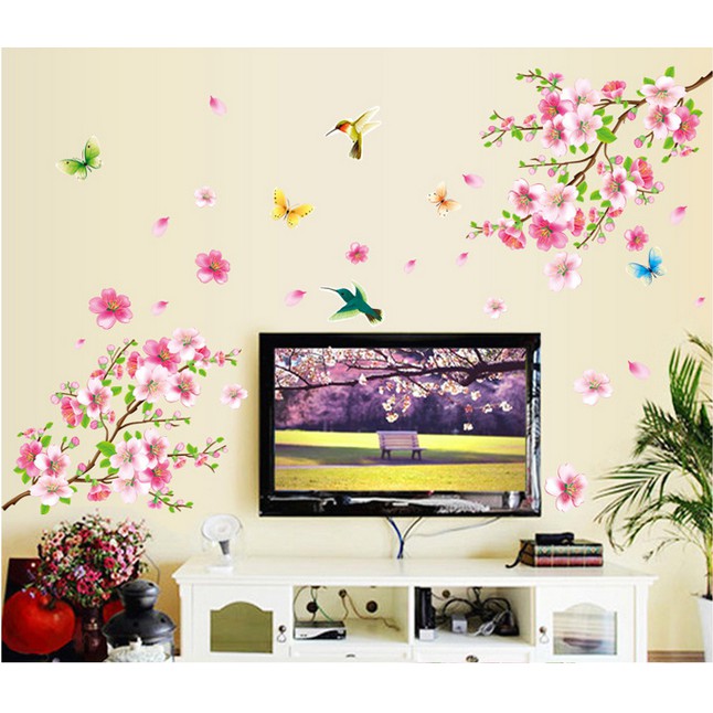 Decal dán tường Cành hoa đào - Tết 07