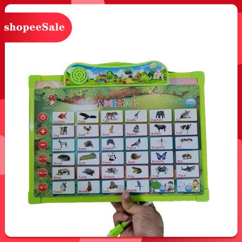 (Hàng Mới Về) Bảng Điện Tử thông minh dạy đọc chữ cái tiếng việt và tiếng anh với rất nhiều chủ đề cho bé - 5 tờ song ng
