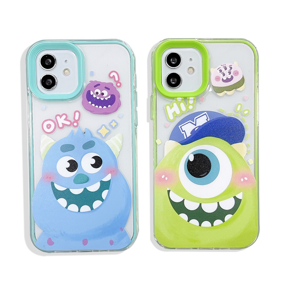 Ốp Điện Thoại Dẻo Trong Suốt Hình Quái Vật 3 Trong 1 Cho iPhone 11 Pro Max 12 13 Pro Max X XS Max XR 6S 7 8 Plus SE 2020 SE 2022