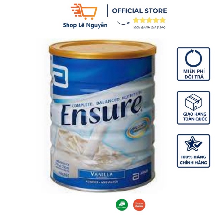 Sữa Bột Dinh Dưỡng Ensure Úc 850g Bổ Sung Dinh Dưỡng Giúp Cơ Thể Khỏe Mạnh
