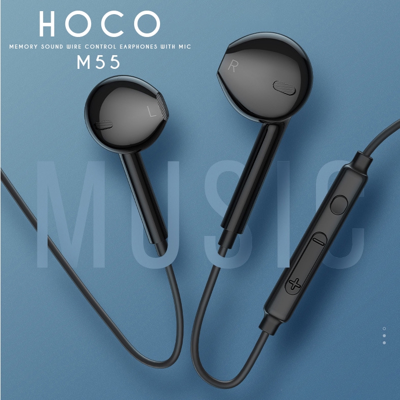 Tai nghe nhét tai thể thao Hoco M55 Chống Ồn Tích Hợp Micro Và giắc cắm 3.5mm cho điện thoại Samsung - Awifi Case H2-4