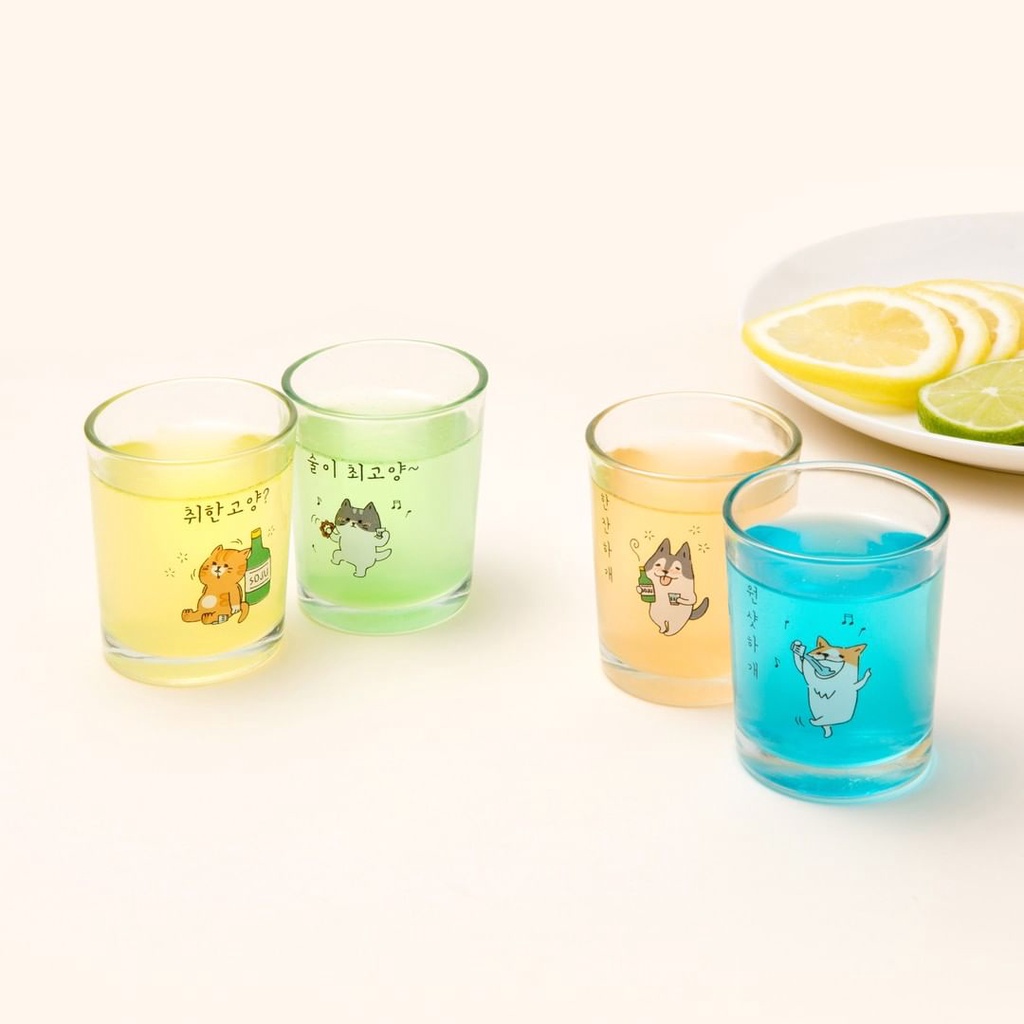 Set 2 Ly Soju ARTBOX Hàn Quốc In Hình Mèo Dễ Thương