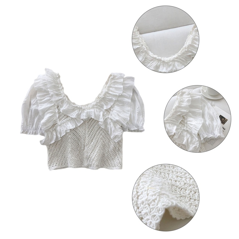 Áo Kiểu Chiffon Tay Phồng Cổ Chữ V Thời Trang Mùa Hè Cho Nữ