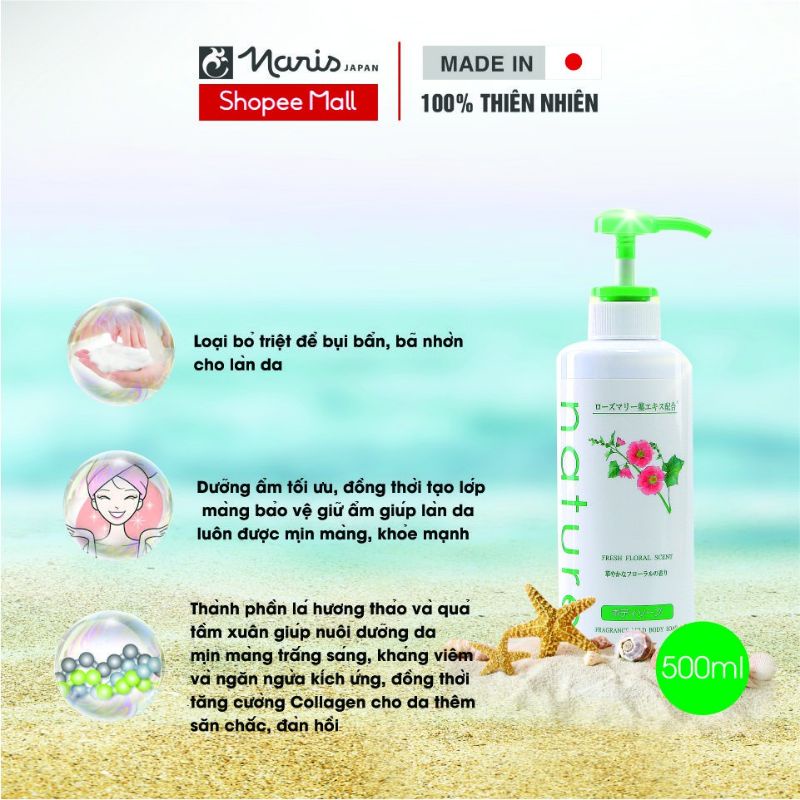 Sữa Tắm Naris Nature Hương Hoa Tự Nhiên 500ml