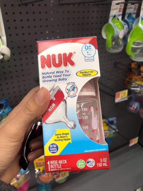 Bình sữa Nuk 150ml Nhựa PP Cổ Rộng