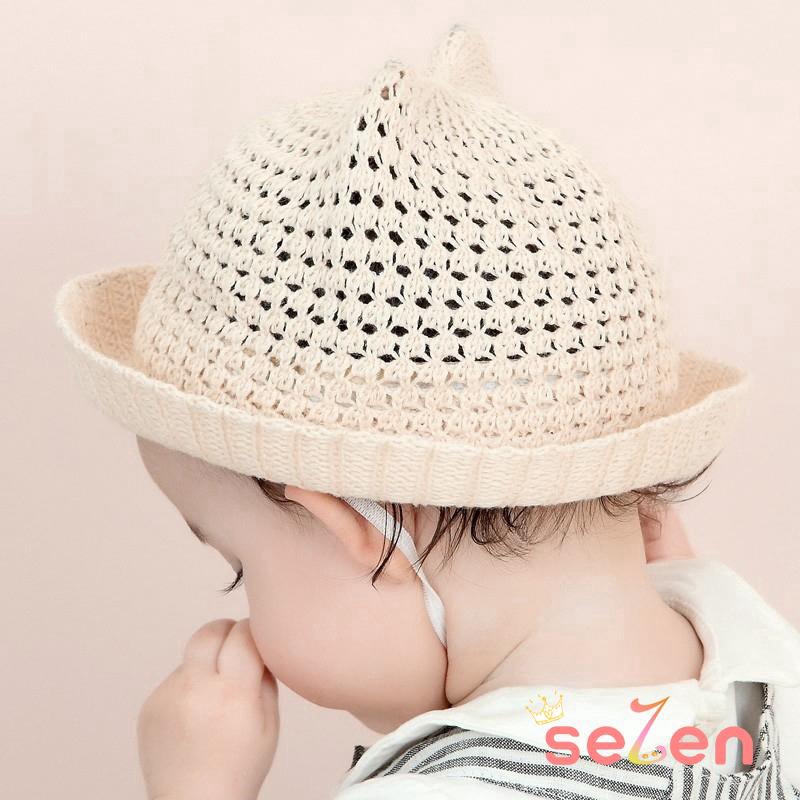 Nón cotton tai gấu dễ thương xinh xắn cho bé