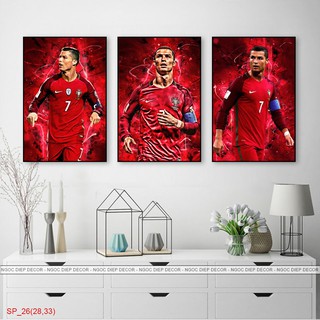 Tranh treo tường phòng khách Ronaldo bóng đá đẹp trang trí nhà cửa Decor phòng ngủ nghệ thuật vintage hiện đại P68