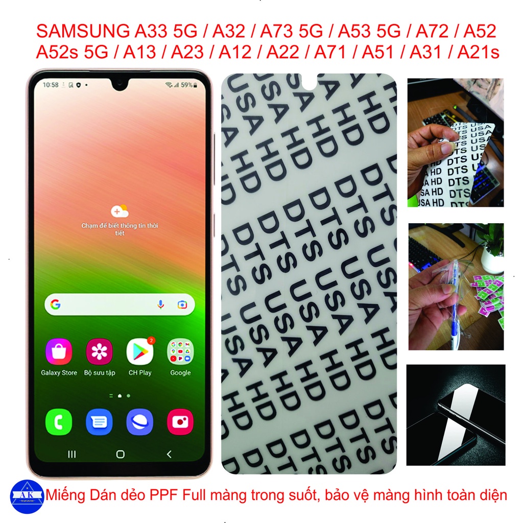 Miếng Dán Dẻo PPF Full mặt trước SAMSUNG A33 5G / A73 / A53 / A52s 5G / A72 / A13 / A23 / A12 / A22 / A32 / A71...