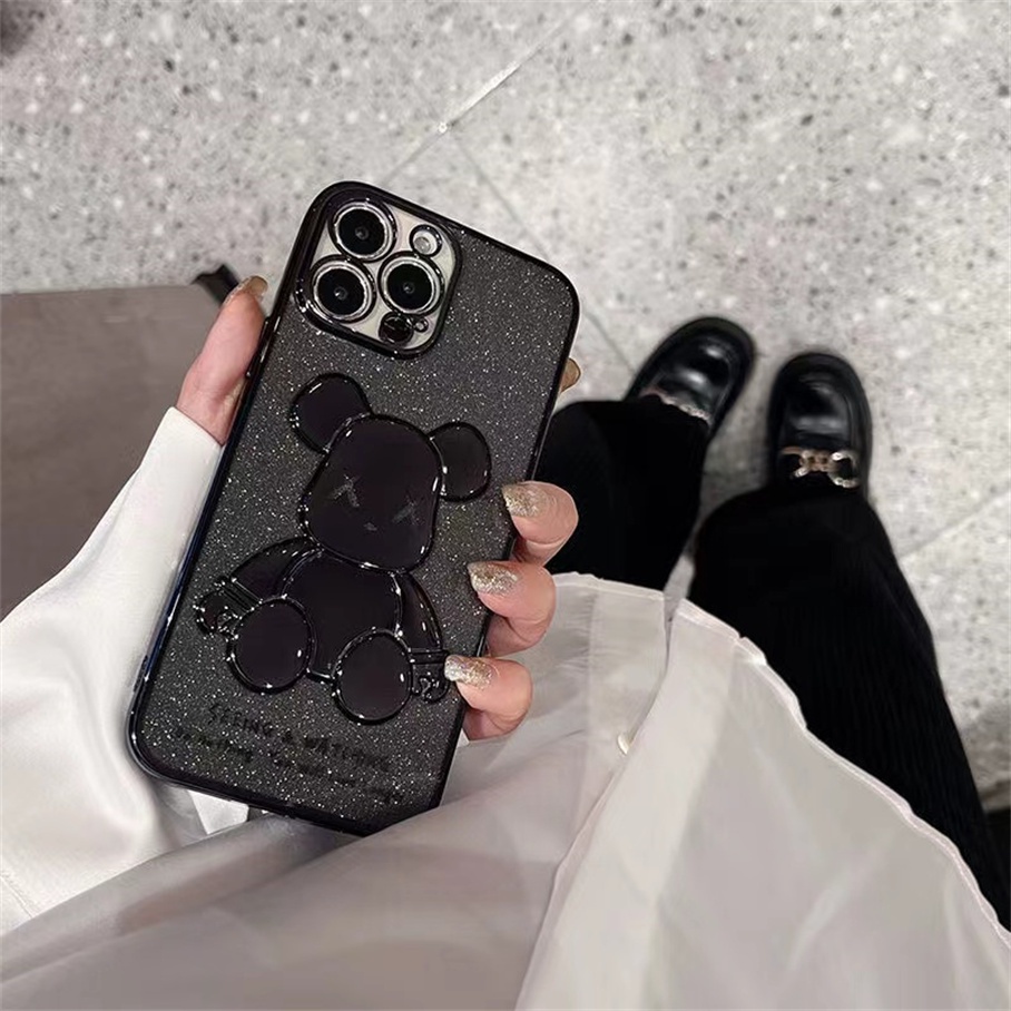 Ốp Điện Thoại Hình Gấu Dễ Thương Cho iPhone 13 12 11 Pro Max X XR Xs Max 8 7 6 6s Plus SE 2020