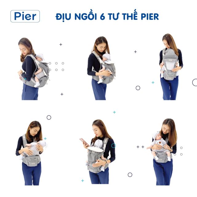  Địu trẻ em 6 tư thế Pier - Hàng chính hãng