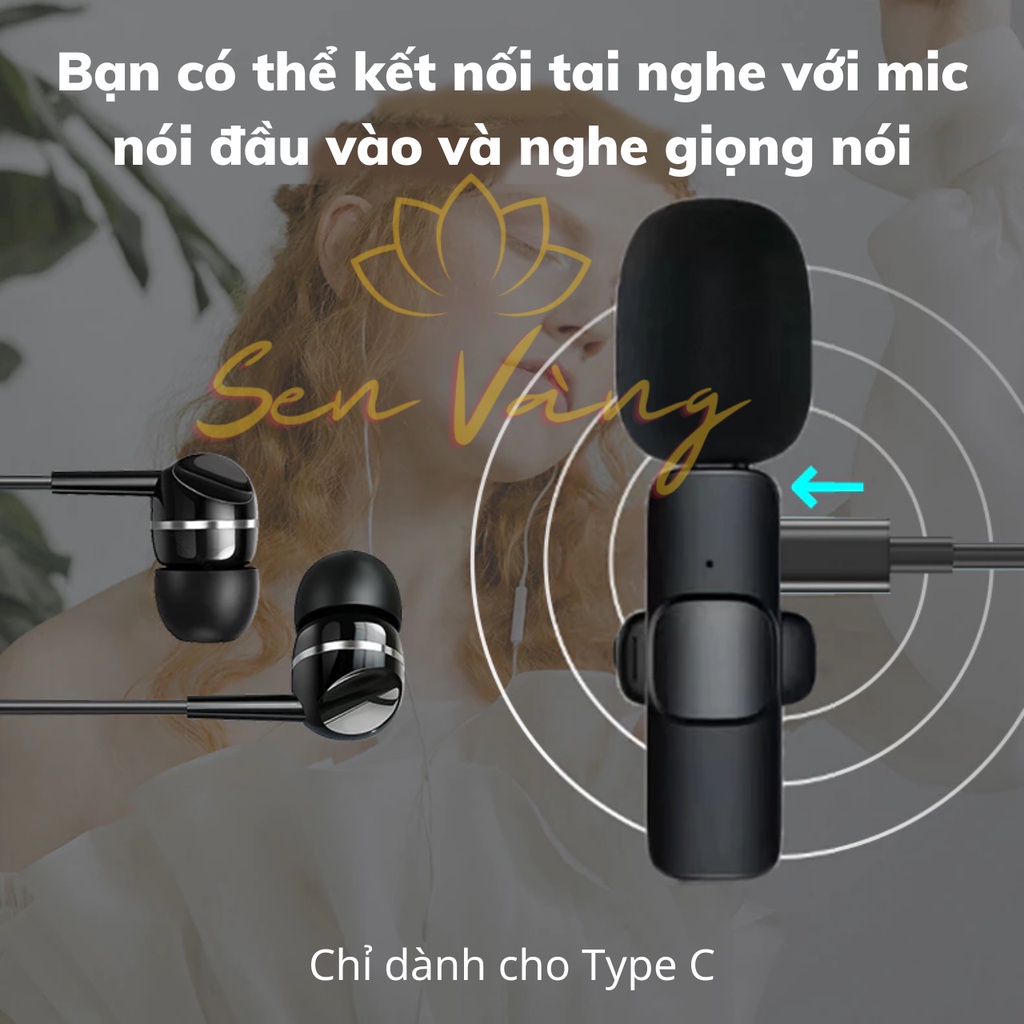 Micro cài áo không dây Micro thu âm không dây cho điện thoại di động/máy tính/laptop khử tiếng ồn phù hợp phát trực tiếp