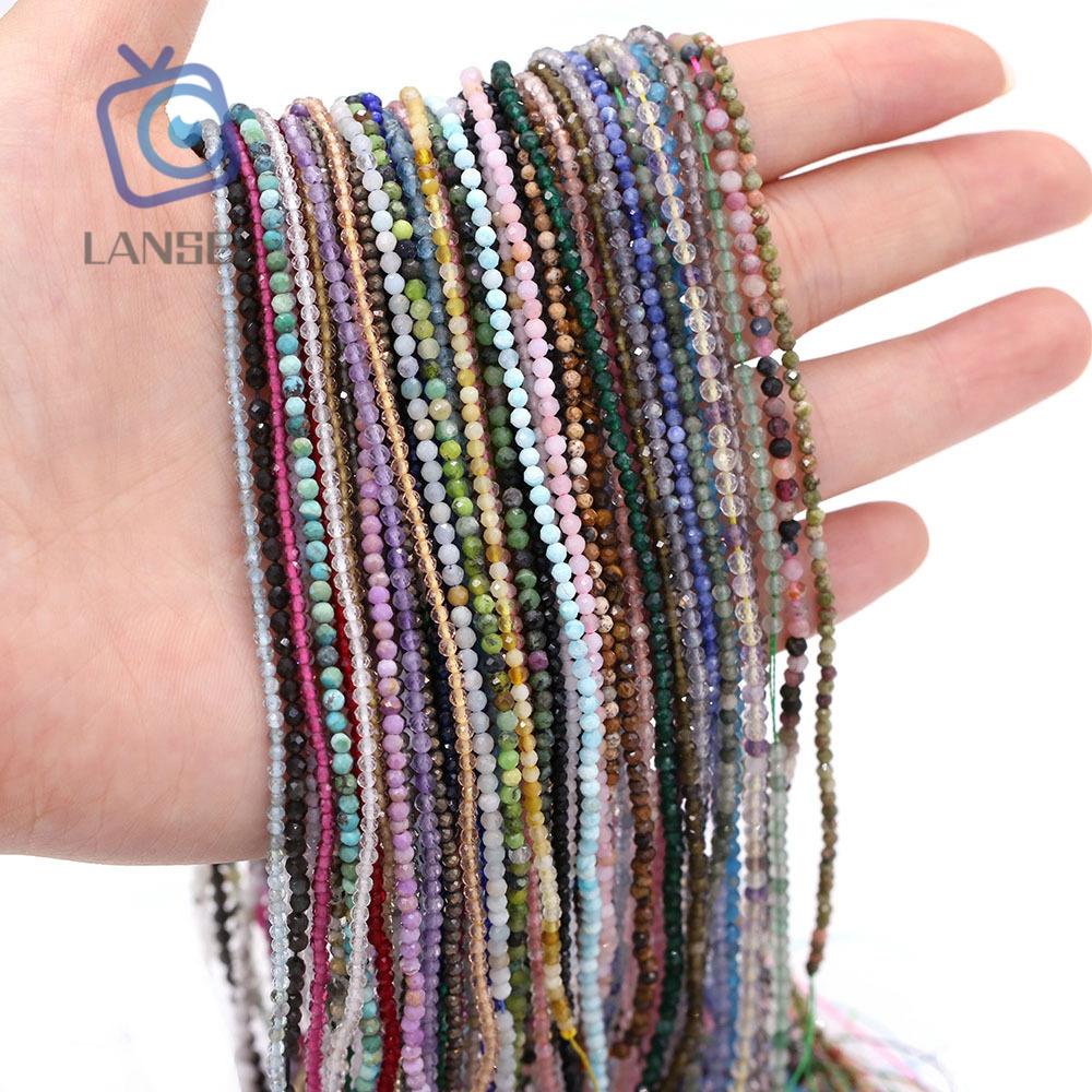 Chuỗi hạt đá 2mm 38cm ngọc hồng lựu 13 kiểu làm trang sức thủ công
