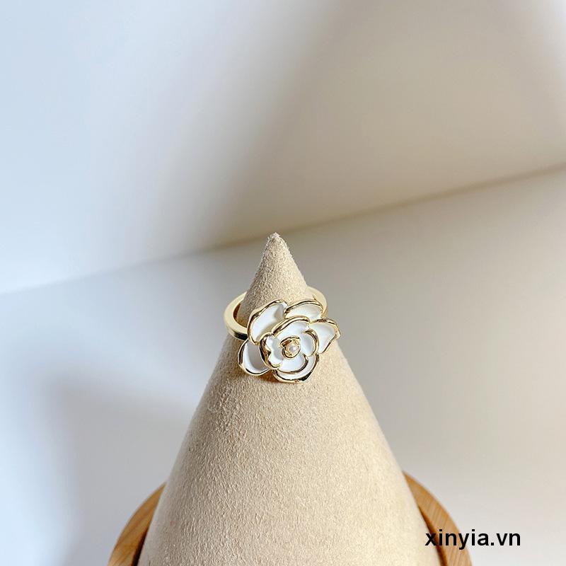 Nhẫn Hở Hình Hoa Trà Phong Cách Mới 2022