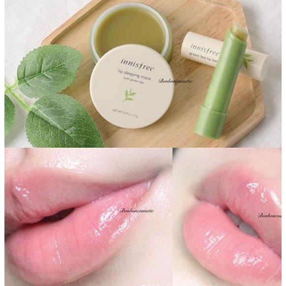 SON DƯỠNG MÔI MẶT NẠ NGỦ MÔI Innisfree trà xanh Green Tea Lip Balm