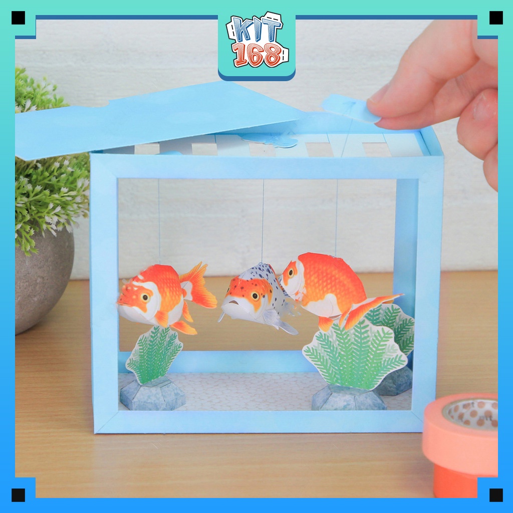Mô hình giấy động vật Hồ cá vàng ver 3