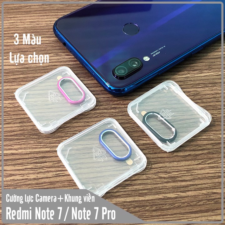 Bộ bảo vệ Camera Xiaomi Redmi Note 7 / Note 7 Pro Cường Lực CAMERA + Khung viền Nhôm CAMERA