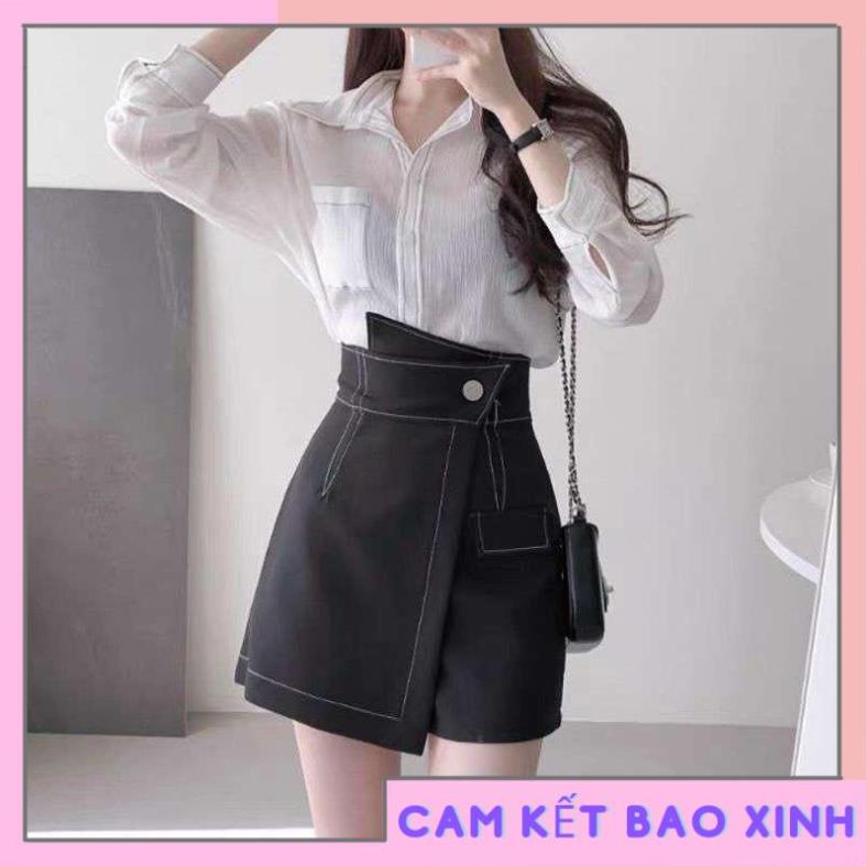 CHÂN VÁY GIẢ QUẦN CẠP CHÉO VIỀN CHỈ NỖI VV1 [Hàng Siêu Cấp]