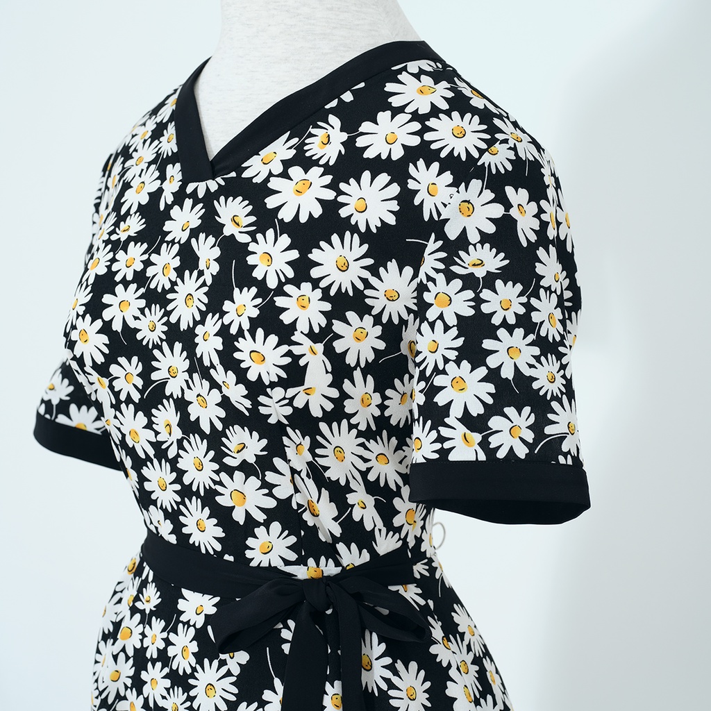 Đầm hoa nhí, váy hoa nhí HECCI hai dây dáng xòe nữ tính V325