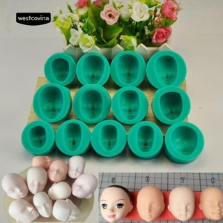 Khuôn silicon tạo hình mặt búp bê trang trí bánh