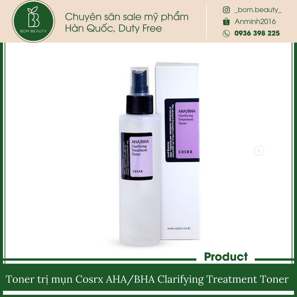 Nước hoa hồng làm sạch Glycolic Acid Cosrx Aha/Bha Clarifying Treatment Toner