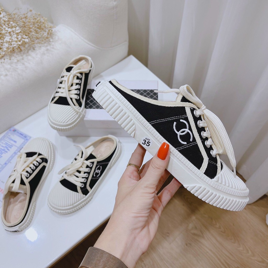 Giày sục thể thao nữ CN cao cấp mẫu mới nhất 2021, giày sục nữ đế cao 2cm đế cao su siêu êm DOZIMAX