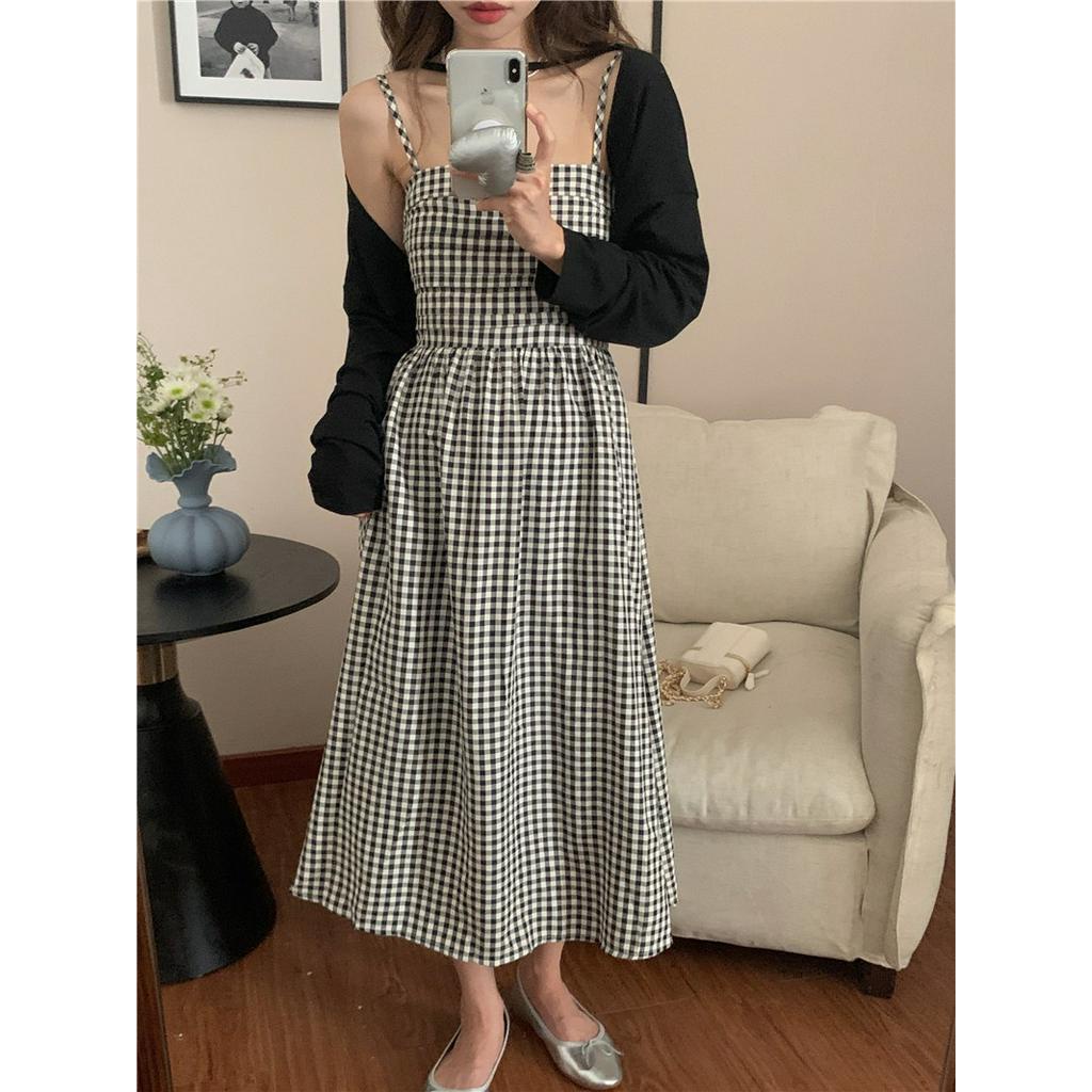 61538 Đầm Hai Dây Không Tay Kẻ Sọc