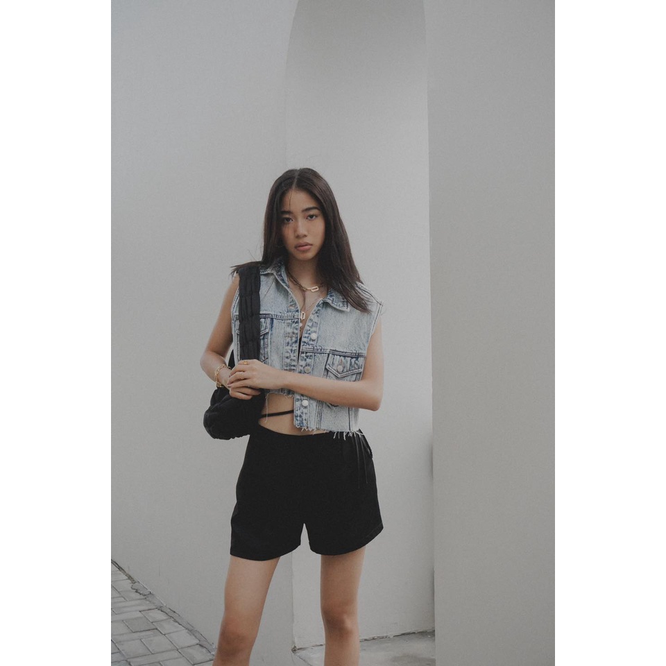Quần shorts lụa cột dây eo, là min - SILK TIE SIDE SHORTS