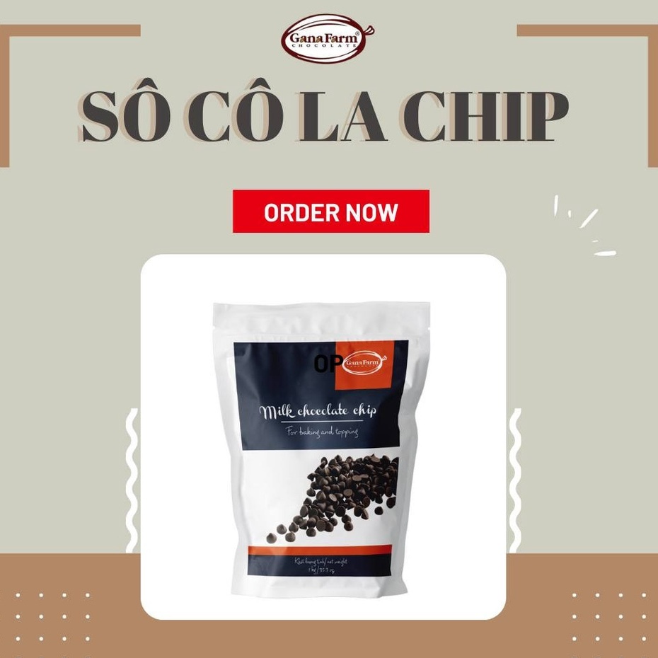 Socola Chip 150gr GANAFARM Dạng Viên Nhỏ Dùng Để Trang Trí Bánh Kẹo Đồ Ăn Vặt Các Món Tráng Miệng - CD150