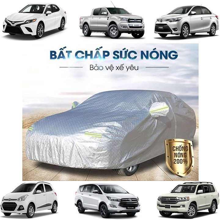 Bạt phủ toàn xe 3 lớp chống xước, chống nắng, chống cháy cho ô tô - áo trùm che phủ xe hơi nhôm bạc 4 chỗ đến 7 chỗ | WebRaoVat - webraovat.net.vn