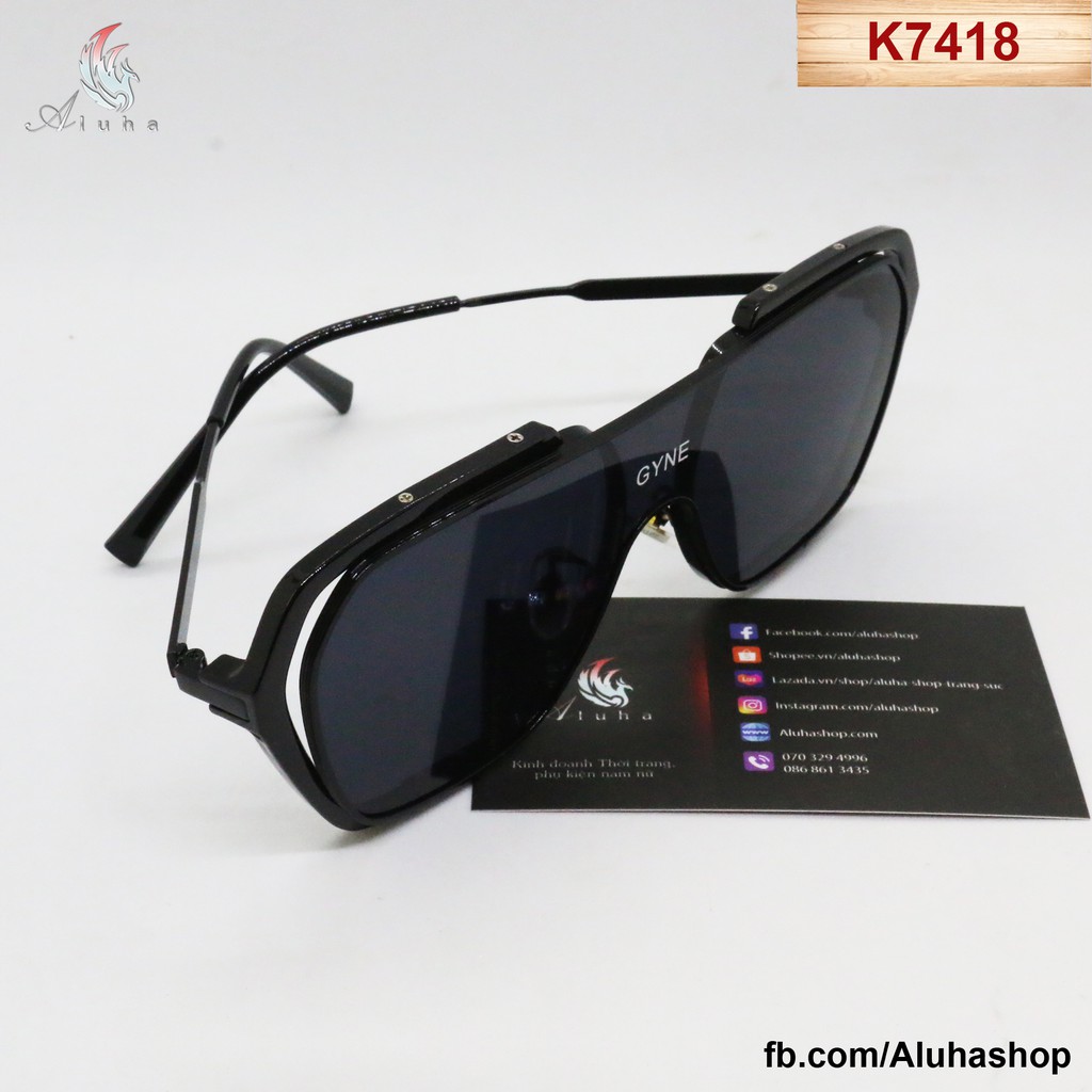 Kính mát hot trend TikTok phong cách Unisex chống tia UV400 hot trend TikTok lên hình cực chất - K7418 - Aluha