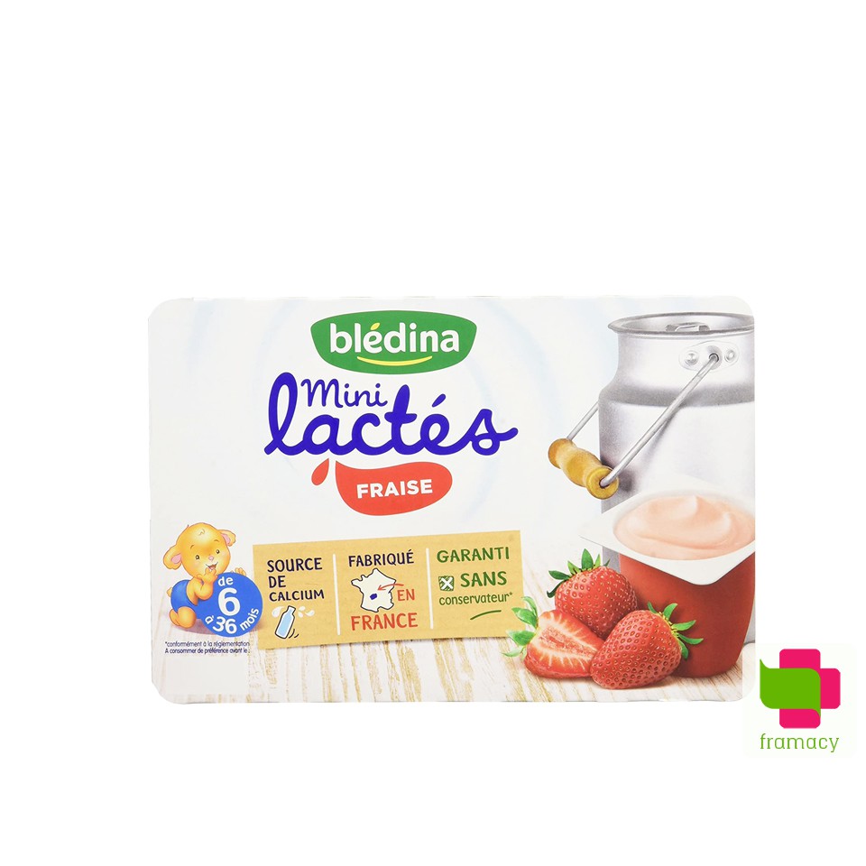 Sữa chua nguội Bledina Mini Lactes, Pháp (55g x 6 hộp) bổ sung dinh dưỡng, vitamin, canxi cho bé từ 6 tháng đến 3 tuổi