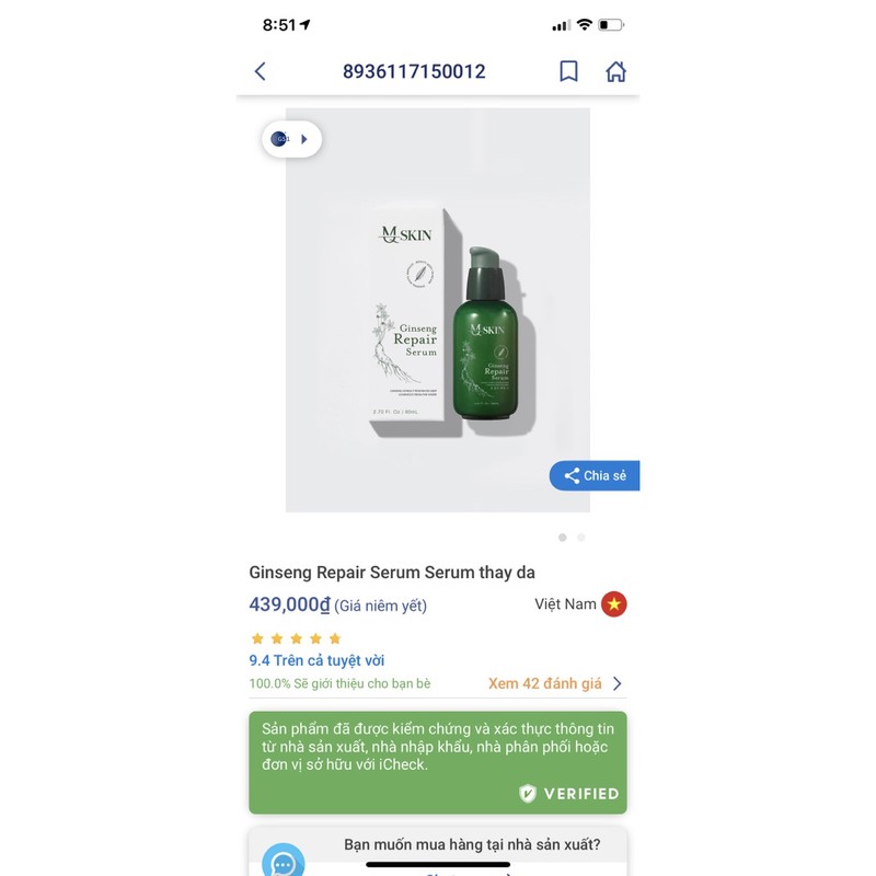 Tái Tạo Da Mskin BB Cream ( Full Tem Cào  chính hãng 100%) | BigBuy360 - bigbuy360.vn