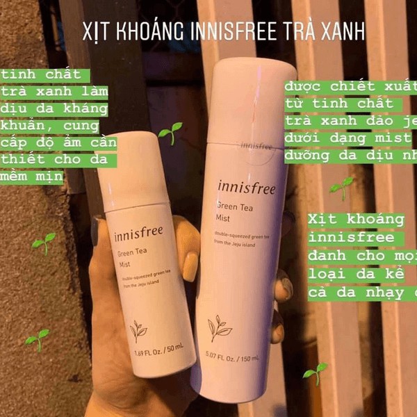 Xịt khoáng dưỡng ẩm innisfree Green Tea Mist 50ml