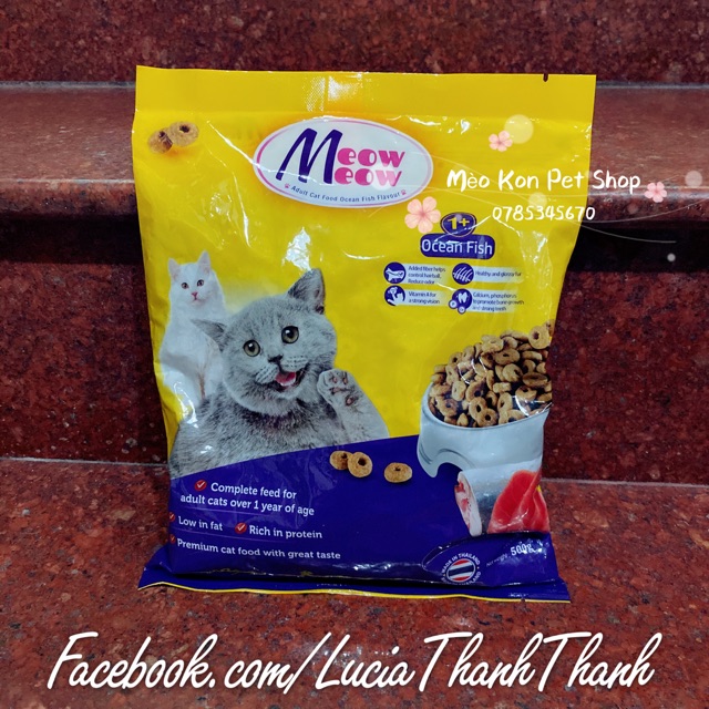 Thức ăn hạt cho mèo Meow Meow bịch 0.5 kg