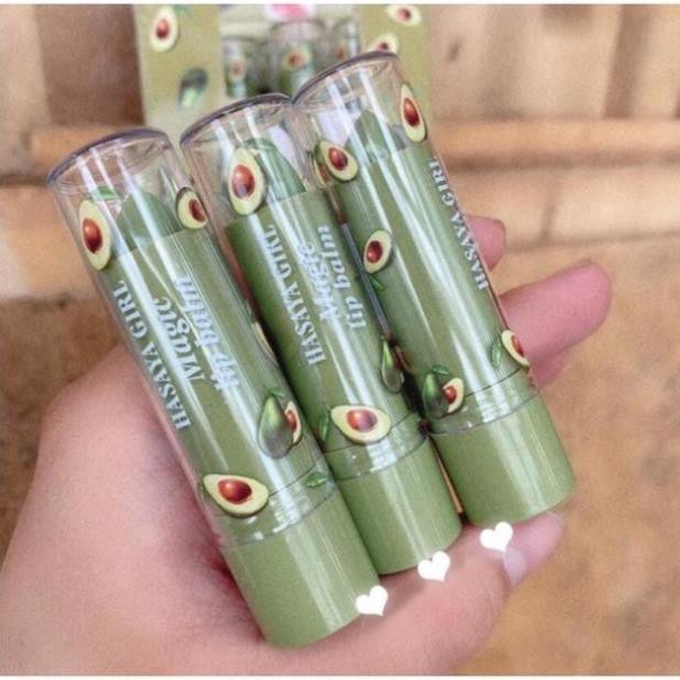 Son Thỏi Dưỡng Môi Bơ Hasaya Girl Magic Lip Balm moist Soft Avocado change color Thái Lan