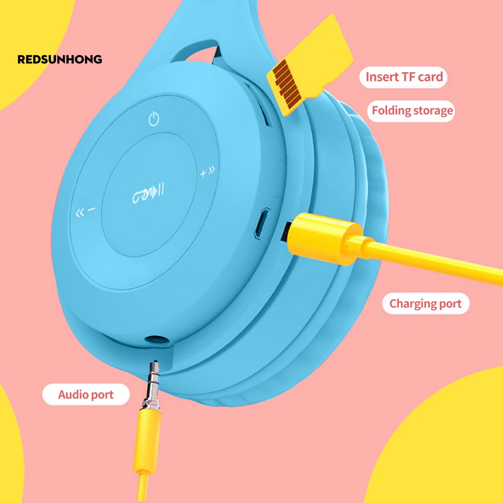 Tai Nghe Chụp Tai Bluetooth 5.0 Không Dây Siêu Nhẹ Dùng Chơi Game Mega Bass