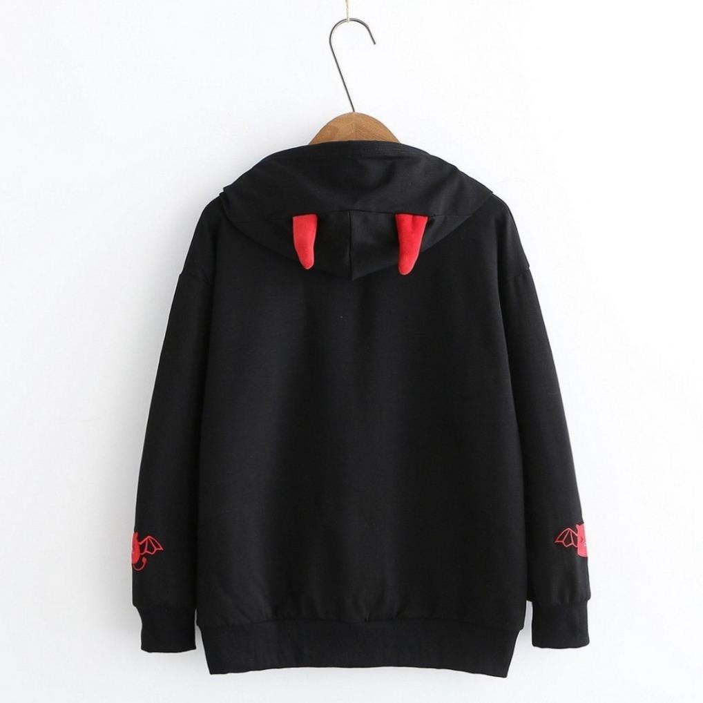 Áo khoác nỉ hoodie trơn unisex  in hình quỷ dơi cute, form unisex cho nam và nữ KN19 | BigBuy360 - bigbuy360.vn