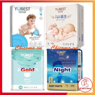 Bỉm YUBEST Angel / Gold / Night / Natural / Core nội địa Trung Quốc quần / dán đủ size S132, S90, M108, M84, L96, L78