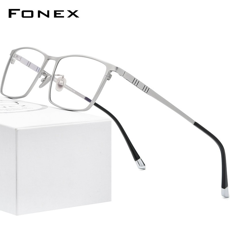 Mắt kính quang học FONEX F85641 2021 gọng titan nguyên chất kiểu vuông phong cách cổ điển dành cho nam6/4
