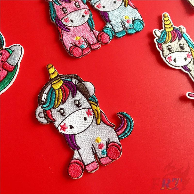 ☸ Animals：Rainbow Unicorns Iron-on Patch ☸ 1Pc Diy Sew on Iron on Badges Patches（Unicorn - Series 04）
