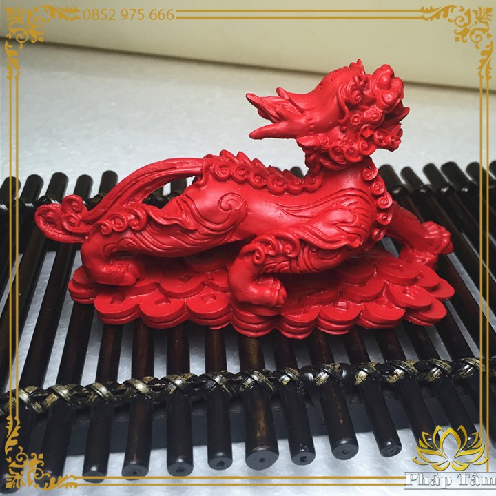 Tỳ Hưu Phong Thủy Đạp Tài Lộc Để Bàn, Để Ô tô Đá Chu Sa Trừ Tà - Tâm Phong Thủy