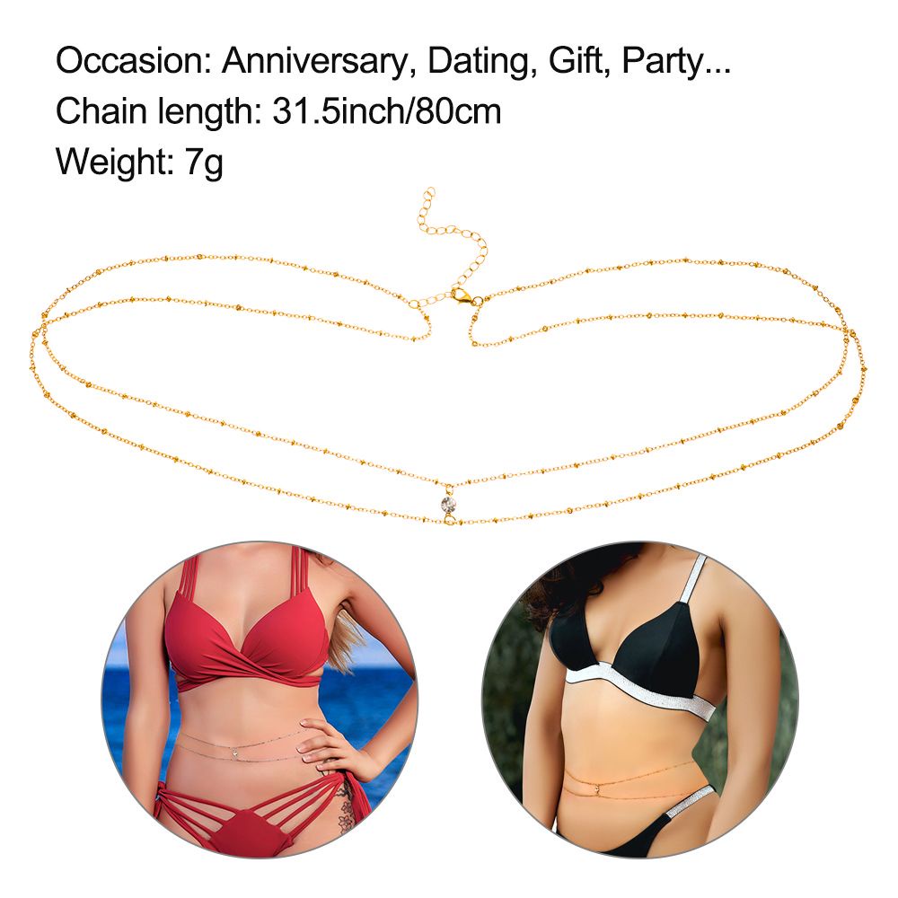 Chuỗi hạt đồng đeo hông hai lớp thời trang mùa hè quyến rũ cho nữ