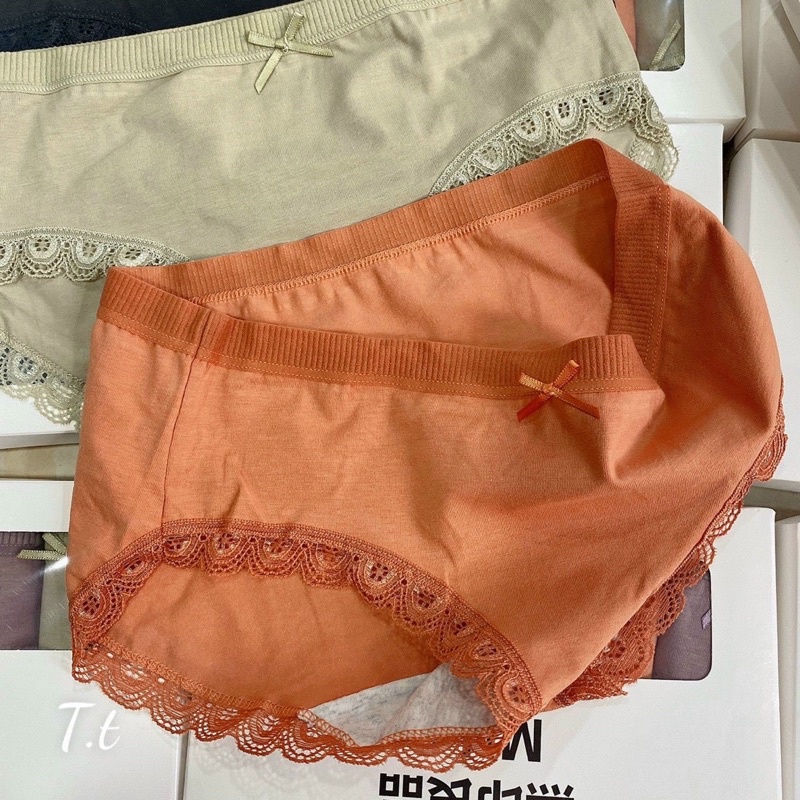 QUẦN LÓT COTTON TRƠN VIỀN REN MẪU MỚI