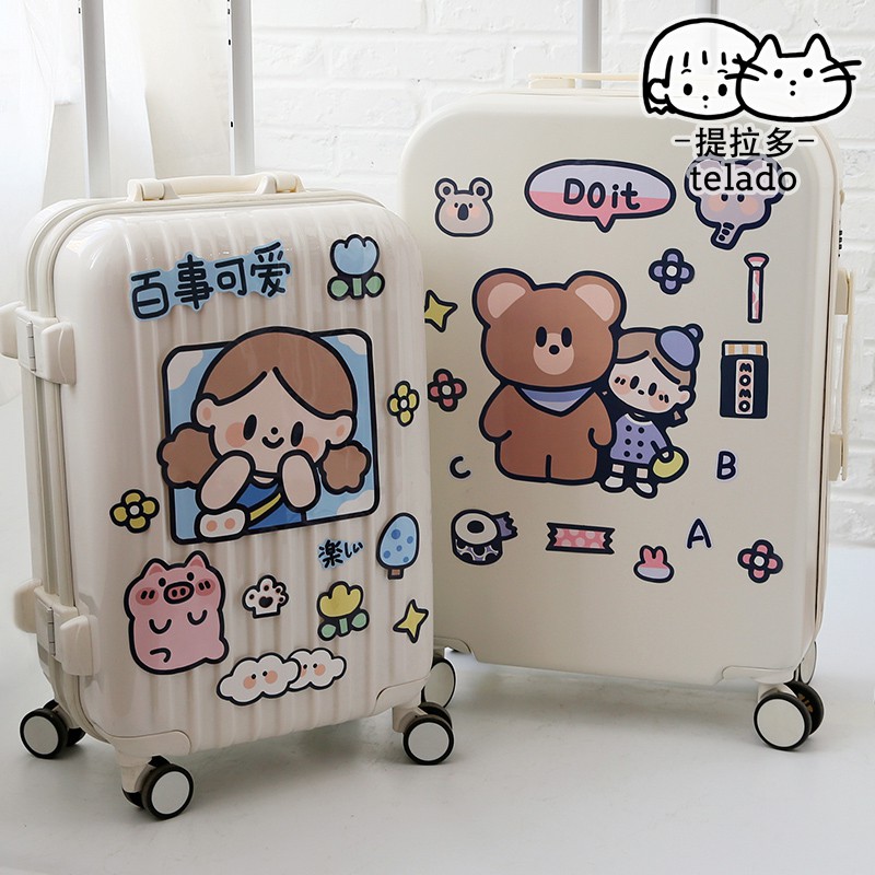 sticker hoạt hình lớn dán vali máy tính laptop có chống thấm nước
